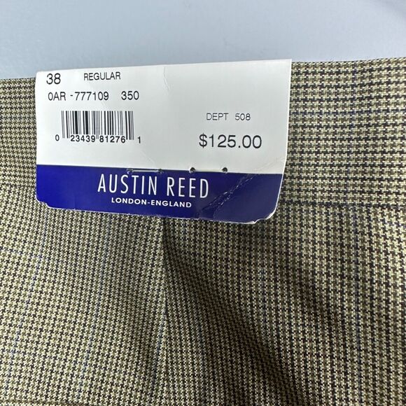 Austin Reed NWT Men's Dress Pants Brown/Beige Raw Hem for Tailoring Size 38R‎ - Picture 6 of 7
